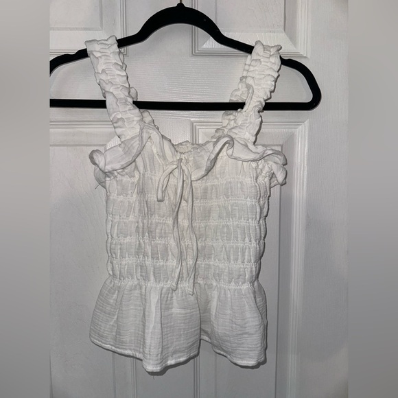 STATEMENT White Ruffled Tank Top (S) - Picture 1 of 11